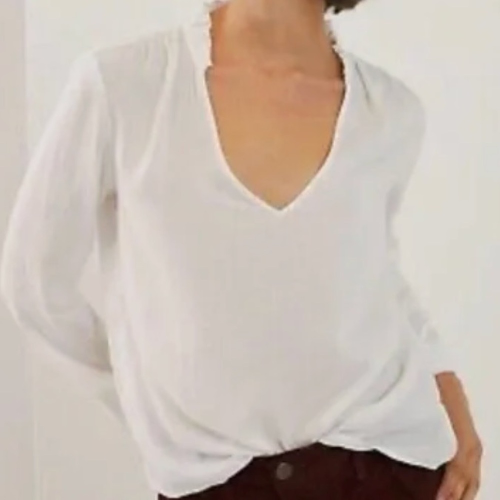 Anthropologie Cloth & Stone Jinna Ruffle Blouse